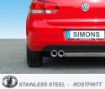 Bild von Simons Catback-Auspuff Audi A3 8P/SEAT Altea/VW Golf 5/Golf 6 2x80 mm