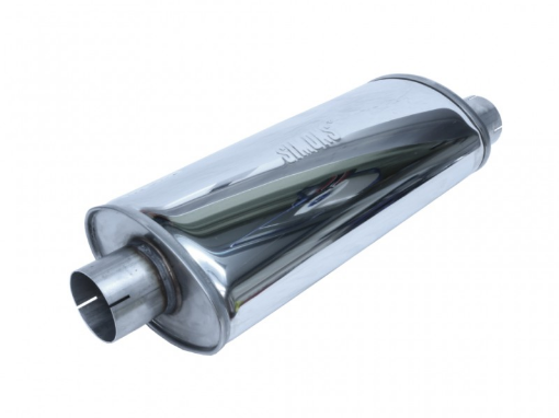 Bild von Ovaler Schalldämpfer mit versetztem Rohr - Edelstahl - Simons U327600R
