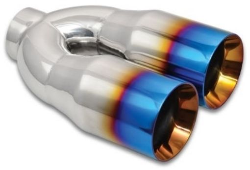 Bild von Dobbelt afgangsrør med Burnt Blue Finish 2.5" - Vibrant performance 1339B
