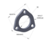 Bild von 3-bolt udstødningsflanger  3.5" - 1484S
