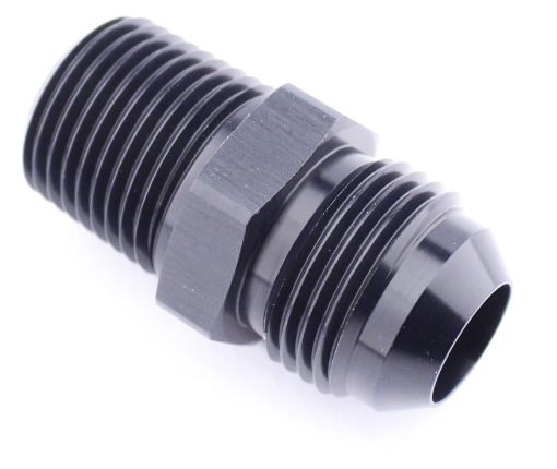 Bild von AN6-Stecker - 1/4 "NPT-Stecker - Nippelanschluss - Schwarz Alu