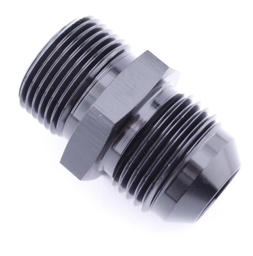Bild von AN4-Stecker - 1/8 "x28 BSP-Stecker - Nippelanschluss - Schwarz Alu