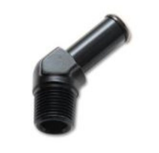 Bild von 45 gr. Schlauchanschluss - 1/4 "NPT -> 9,5 mm.