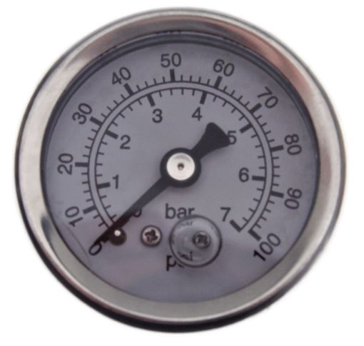 Bild von Mechanische Kraftstoffdruckanzeige 0-100 PSI/0-7 bar weiß