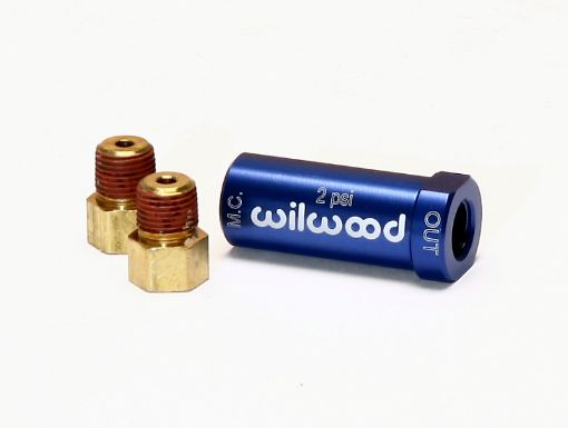 Bild von Wilwood Residual Pressure Valve - New Style w/ Fittings - 2# / Blue