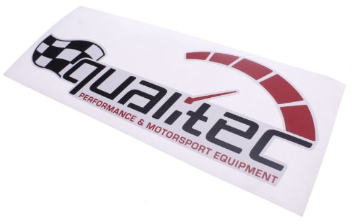 Bild von Qualitec sticker 125mm. - White - Racing flag 