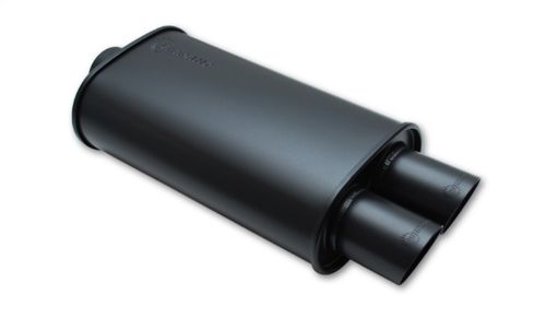 Bild von Vibrant StreetPower FLAT BLACK Oval Muffler with Dual 3in Outlet - 3in inlet I.D.