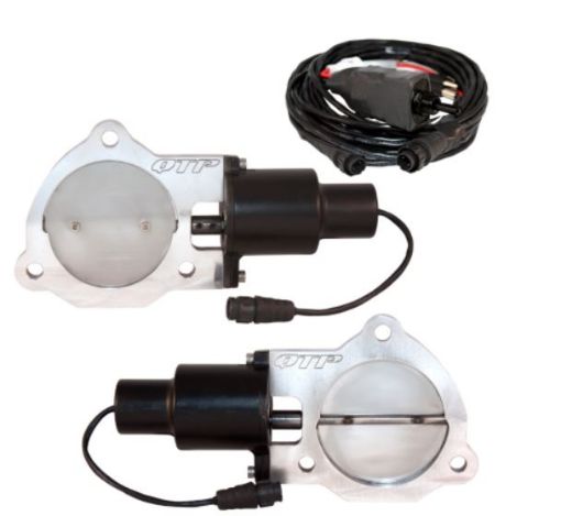 Bild von QTP 3.5in Bolt-On QTEC Dual Electric Cutout Valves - Pair