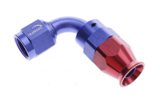 Bild von 90Grad. PTFE AN Anschlussstück - AN-6 - Rot / Blau