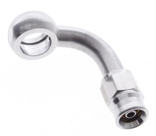 Bild von 90 ° Banjo I.D. 10,2 mm - Dicke 8,2 mm - Für AN3 PTFE-Schlauch