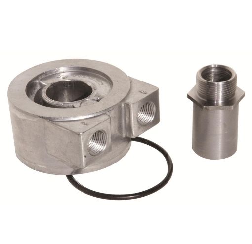 Bild von Sandwich Oil Adapter 1"-16 for Cummins Dodge Diesel w/ 3/8" NPT Ports