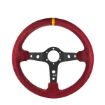 Bild von RRS CORSA Lenkrad – F90 350 mm – Rotes Wildleder – Graue Speichen