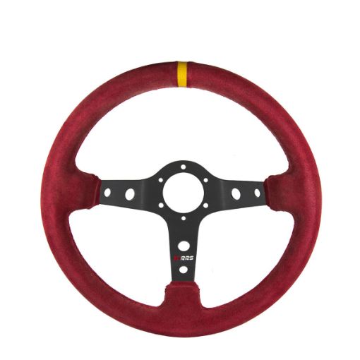Bild von RRS CORSA Lenkrad – F90 350 mm – Rotes Wildleder – Graue Speichen