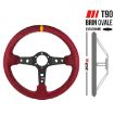 Bild von RRS CORSA Lenkrad – F90 350 mm – Rotes Wildleder – Graue Speichen