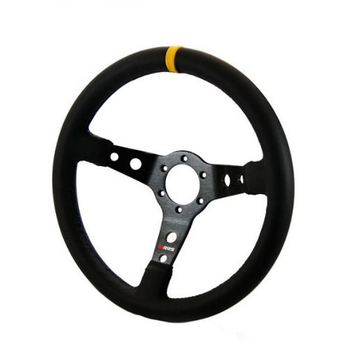 Bild von RRS MONTE CARLO Lenkrad – F65 350 mm – Kunstleder – Schwarze Speichen