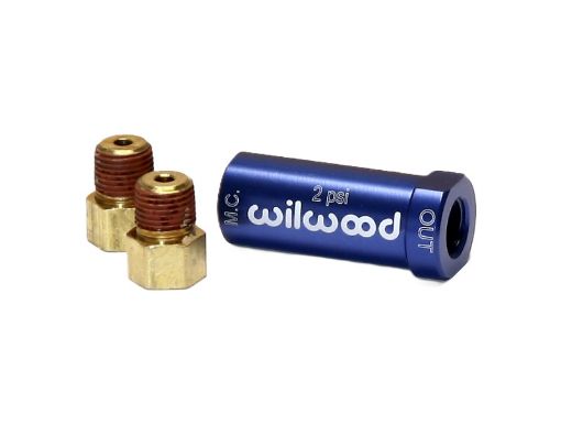 Bild von Wilwood Residual Pressure Valve - New Style w/ Fittings - 2# / Blue