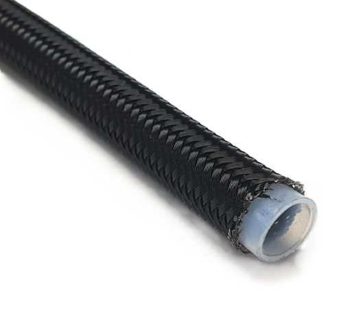 Bild von AN3 PTFE Stahlverstärkter Schlauch - Schwarz oxidiert