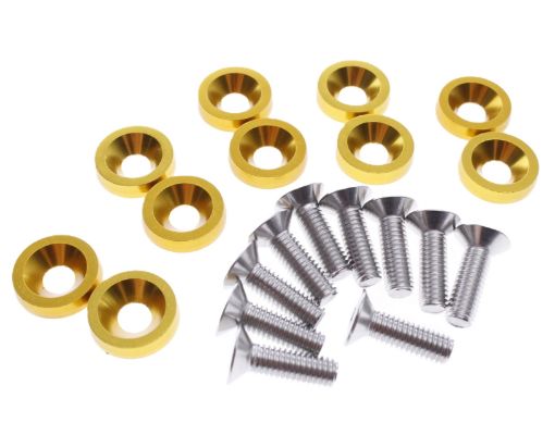 Bild von 8 x M6x20 Stål bolte + skiver - Gold