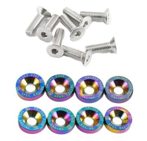 Bild von 8 x M6x20 Stål bolte + skiver - Neo Chrome