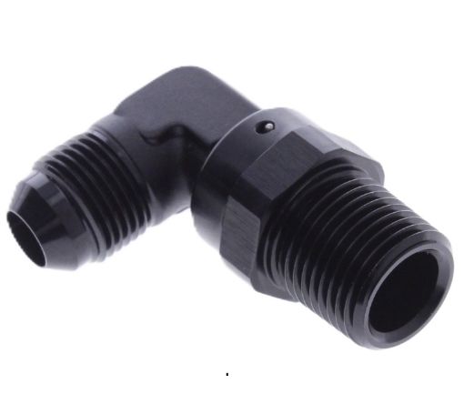 Bild von 90 Grad. AN Armatur - AN6 - 3/8" NPT - Schwarz