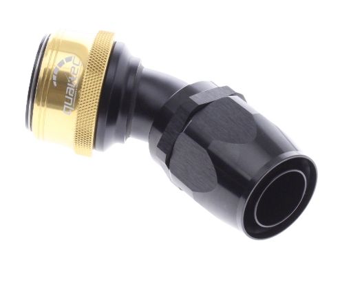 Bild von 45° Quick Connect Hose Ends -Black/Gold - AN20
