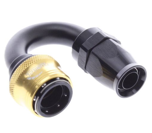 Bild von 180° PTFE Quick Connect Hose Ends -Black/Gold - AN10
