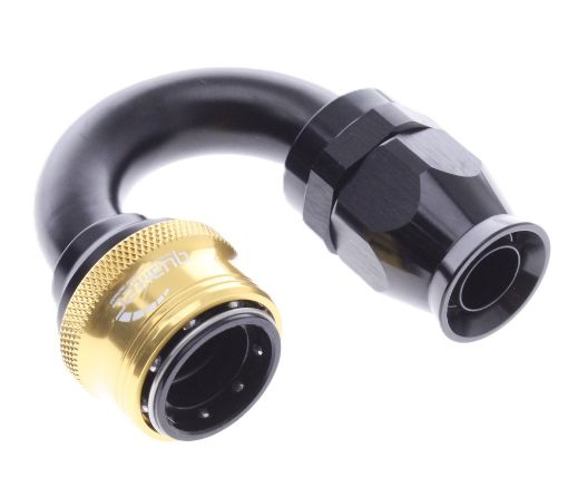 Bild von 180° PTFE Quick Connect Hose Ends -Black/Gold - AN12