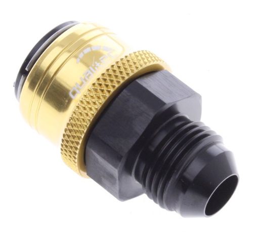 Bild von AN male quick connect adapter -Black/Gold - AN8