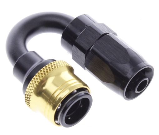 Bild von 180° Quick Connect Hose Ends -Black/Gold - AN6