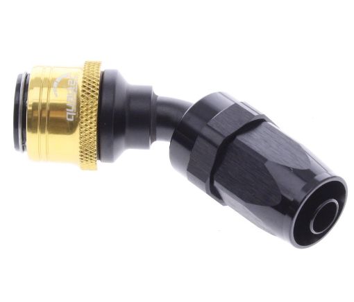 Bild von 45° Quick Connect Hose Ends -Black/Gold - AN8