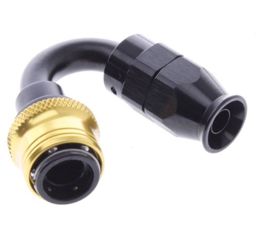 Bild von 150° PTFE Quick Connect Hose Ends -Black/Gold - AN6