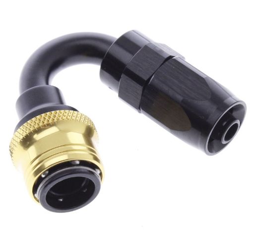Bild von 150° Quick Connect Hose Ends -Black/Gold - AN6