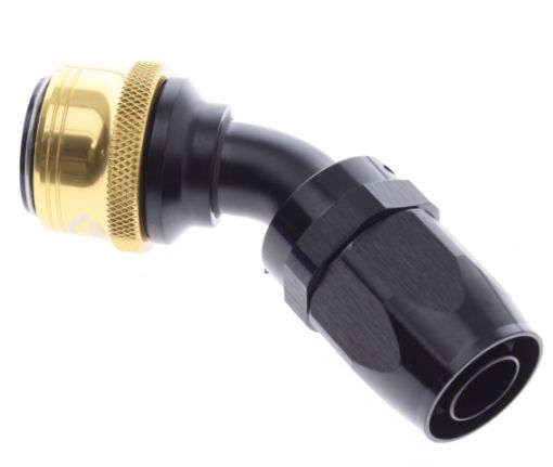 Bild von 45° Quick Connect Hose Ends -Black/Gold - AN12