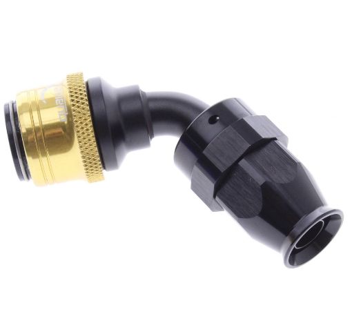 Bild von 60° PTFE Quick Connect Hose Ends -Black/Gold - AN8