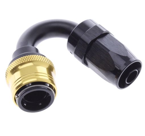 Bild von 150° Quick Connect Hose Ends -Black/Gold - AN8