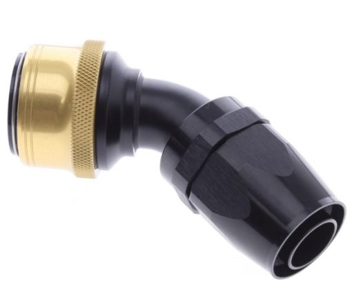 Bild von 45° Quick Connect Hose Ends -Black/Gold - AN16