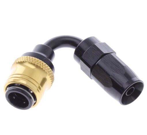 Bild von 120° Quick Connect Hose Ends -Black/Gold - AN4