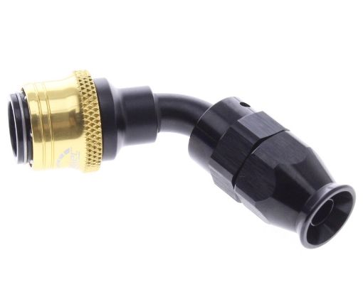 Bild von 60° PTFE Quick Connect Hose Ends -Black/Gold - AN6