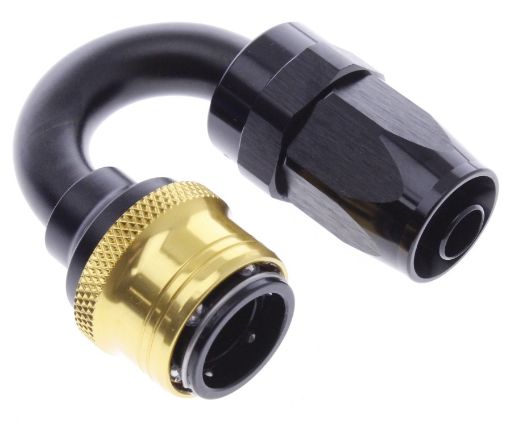 Bild von 180° Quick Connect Hose Ends -Black/Gold - AN8