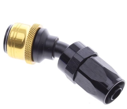 Bild von 30° Quick Connect Hose Ends -Black/Gold - AN8