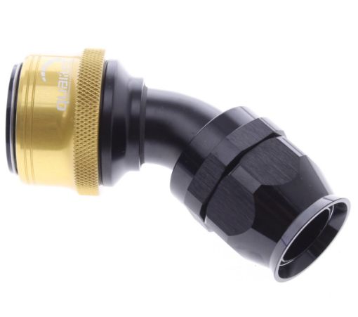 Bild von 45° PTFE Quick Connect Hose Ends -Black/Gold - AN16