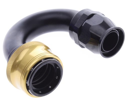 Bild von 180° PTFE Quick Connect Hose Ends -Black/Gold - AN16