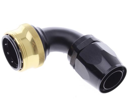 Bild von 90° Quick Connect Hose Ends -Black/Gold - AN20