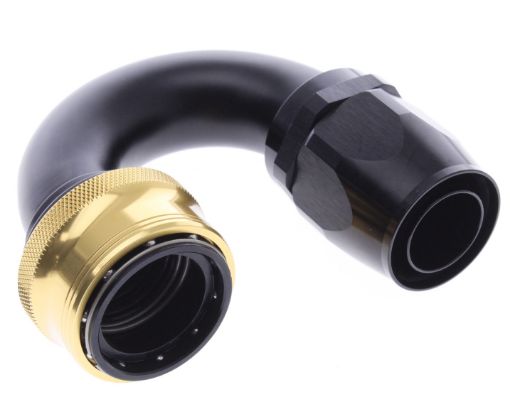 Bild von 180° Quick Connect Hose Ends -Black/Gold - AN20
