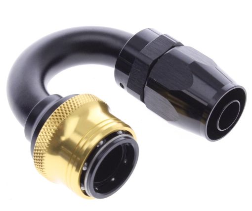 Bild von 180° Quick Connect Hose Ends -Black/Gold - AN10