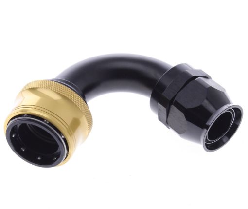 Bild von 120° PTFE Quick Connect Hose Ends -Black/Gold - AN16