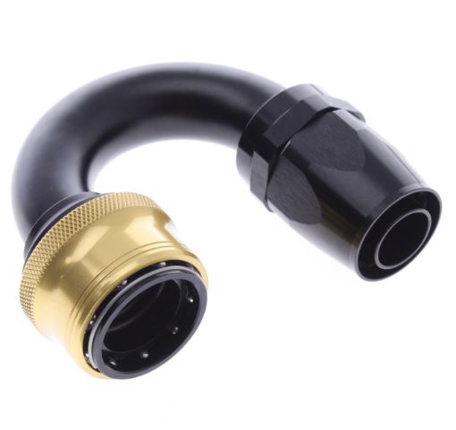 Bild von 180° Quick Connect Hose Ends -Black/Gold - AN16