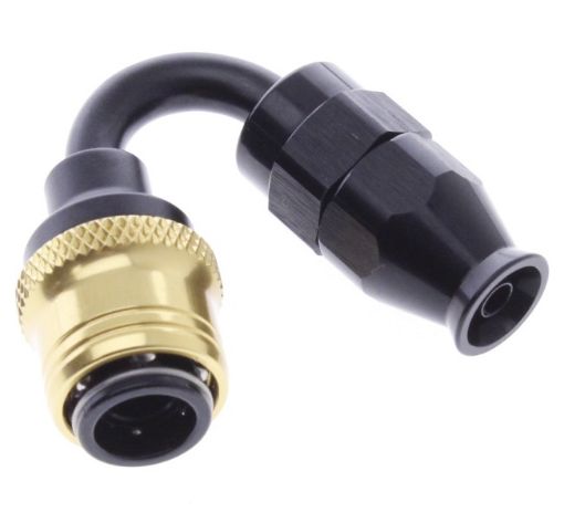 Bild von 150° PTFE Quick Connect Hose Ends -Black/Gold - AN4