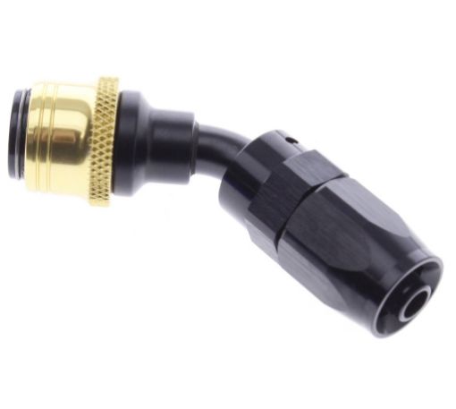 Bild von 45° Quick Connect Hose Ends -Black/Gold - AN6