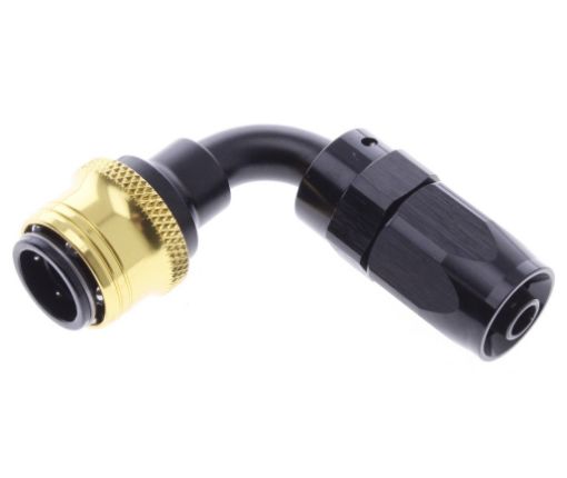 Bild von 90° Quick Connect Hose Ends -Black/Gold - AN6